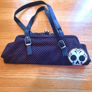 Sourpuss Skull/Dot Purse
